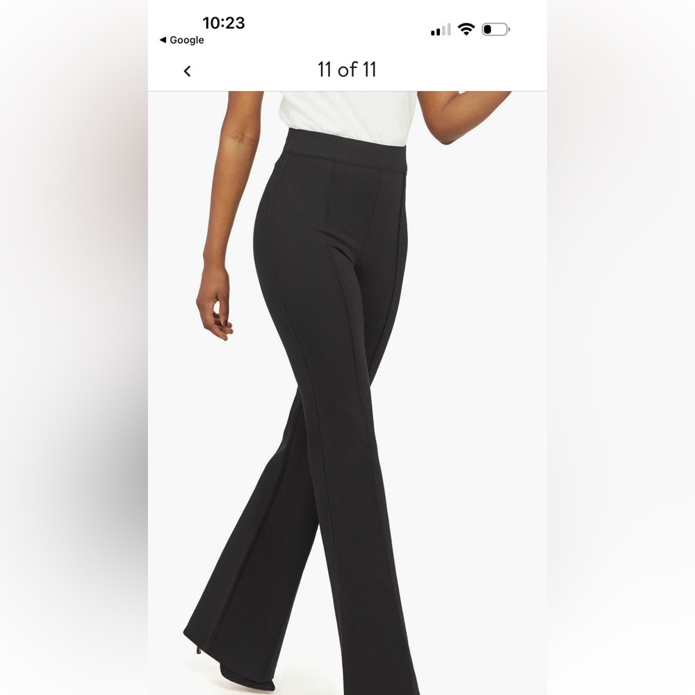 SPANX Classic Spanxsmooth pointe Black Flare Pants, size Large - Picture 8 of 11